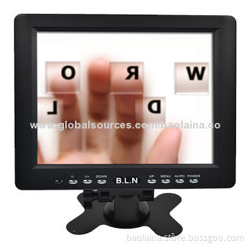 8-inch touch screen LCD monitor with AV input, VGA input for bank system terminal display